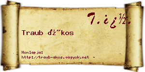 Traub Ákos névjegykártya